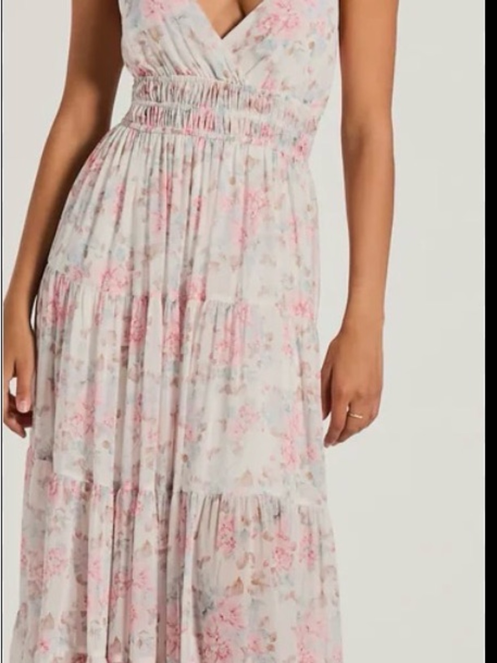 Windsor Pink Floral Tiered Maxi Dress